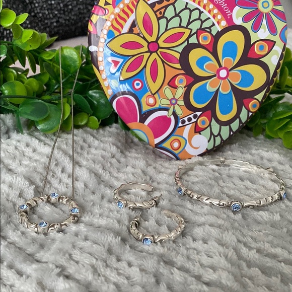Brighton Sterling Silver and Blue Gemstone Jewelry Set - Picture 1 of 12